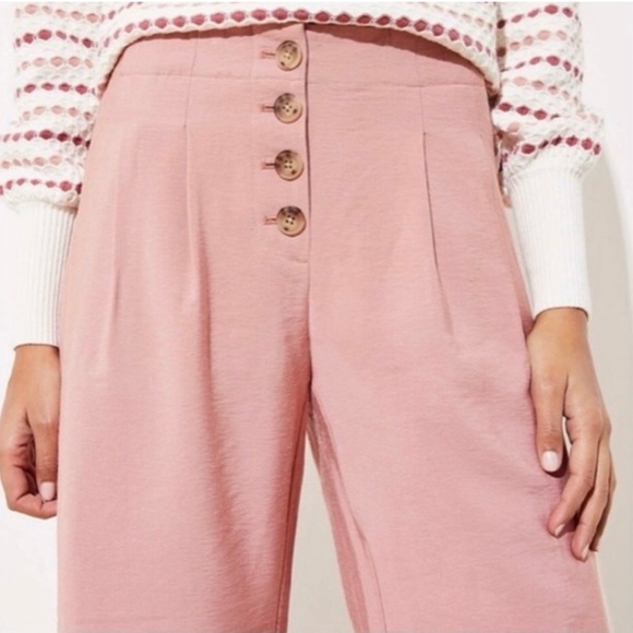 LOFT High-Waisted Pink Capri Pants - Picture 3 of 8